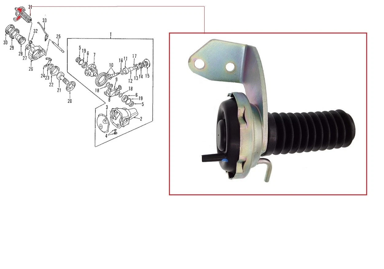 FRONT DIFF LOCK SOLENOID FREEWHEEL ACTUATOR FOR MITSUBISHI TRITON L200 B40 2.5L