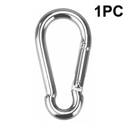 STAINLESS STEEL SNAP HOOK CARABINER D-RING FOR CAMPING CLIMBING BOAT SAIL 5 6 MM