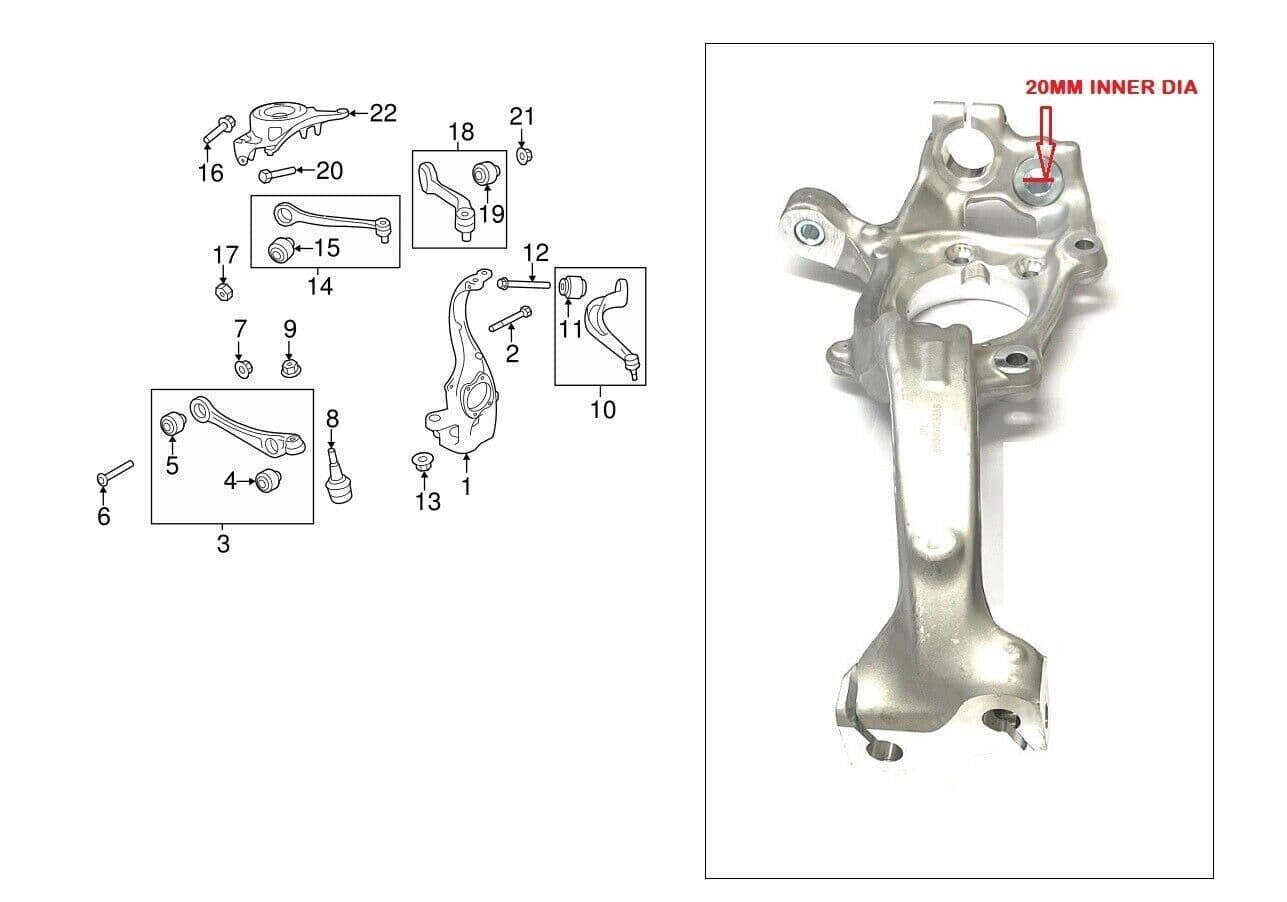FOR AUDI A4 B8 8K5 AVANT ESTATE  2X FRONT STEERING KNUCKLE (L/H+R/H) 2011-2015
