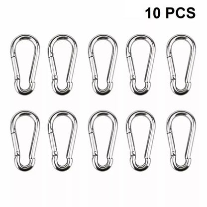 STAINLESS STEEL SNAP HOOK CARABINER D-RING FOR CAMPING CLIMBING BOAT SAIL 5 6 MM