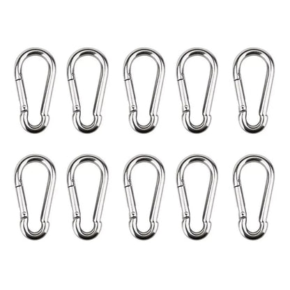 STAINLESS STEEL SNAP HOOK CARABINER D-RING FOR CAMPING CLIMBING BOAT SAIL 5 6 MM