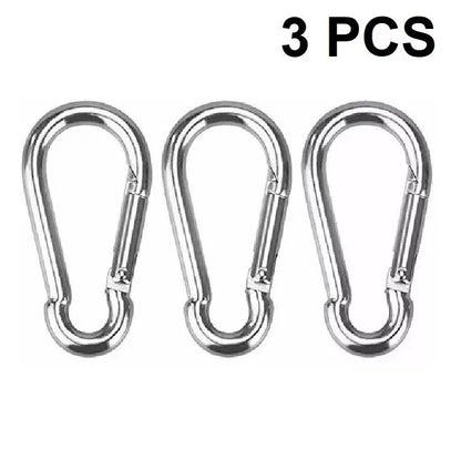 STAINLESS STEEL SNAP HOOK CARABINER D-RING FOR CAMPING CLIMBING BOAT SAIL 5 6 MM