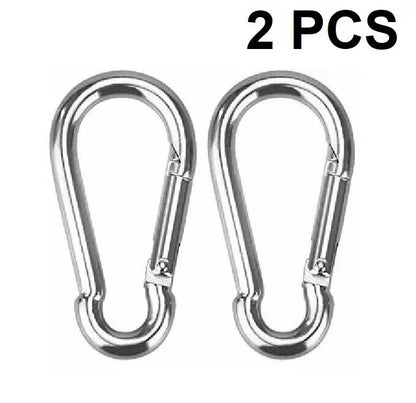 STAINLESS STEEL SNAP HOOK CARABINER D-RING FOR CAMPING CLIMBING BOAT SAIL 5 6 MM