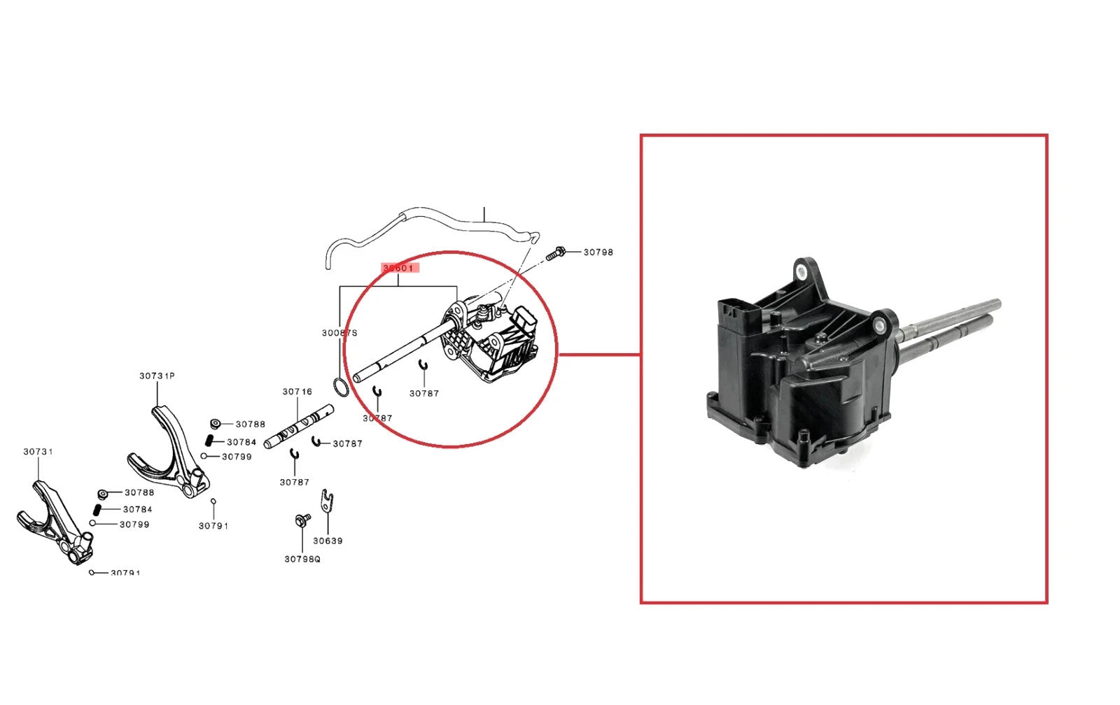 FOR MITSUBISHI L200 MQ MR KL1T 2.4 DI-D 4N15 ACTUATOR TRANSFER GEARSHIFT 15+
