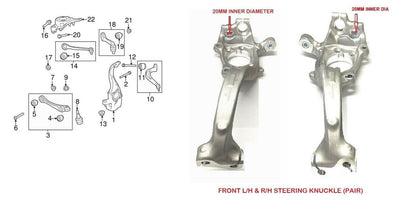 FOR AUDI A4 B8 8K SALOON  2X FRONT STEERING KNUCKLE (L/H+R/H) 2007-2015