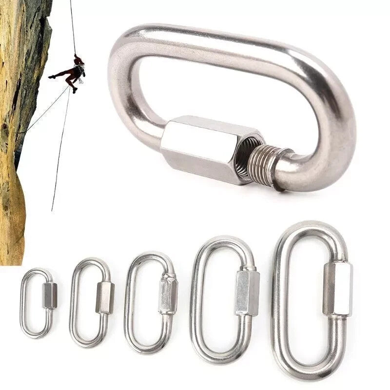 QUICK LINK ( SCREW LOCK ) CHAIN REPAIR STAINLESS STEEL CARABINERS 4 5 6 8 MM