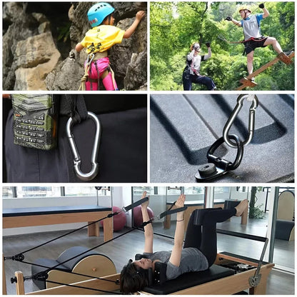 STAINLESS STEEL SNAP HOOK CARABINER D-RING FOR CAMPING CLIMBING BOAT SAIL 5 6 MM