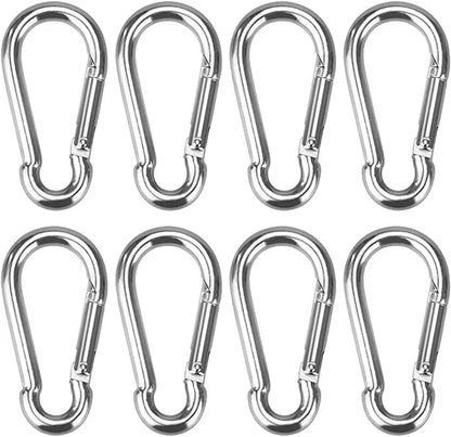 STAINLESS STEEL SNAP HOOK CARABINER D-RING FOR CAMPING CLIMBING BOAT SAIL 5 6 MM