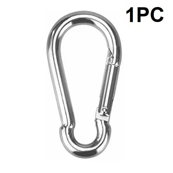STAINLESS STEEL SNAP HOOK CARABINER D-RING FOR CAMPING CLIMBING BOAT SAIL 5 6 MM