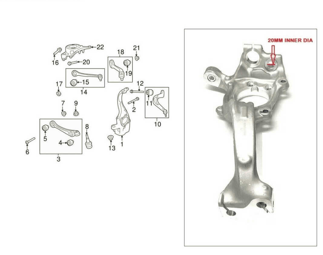 FOR AUDI A5 8F7 CONVERTIBLE FRONT STEERING KNUCKLE HUB CARRIER L/H 2011-2015