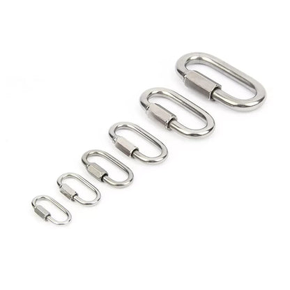 QUICK LINK ( SCREW LOCK ) CHAIN REPAIR STAINLESS STEEL CARABINERS 4 5 6 8 MM