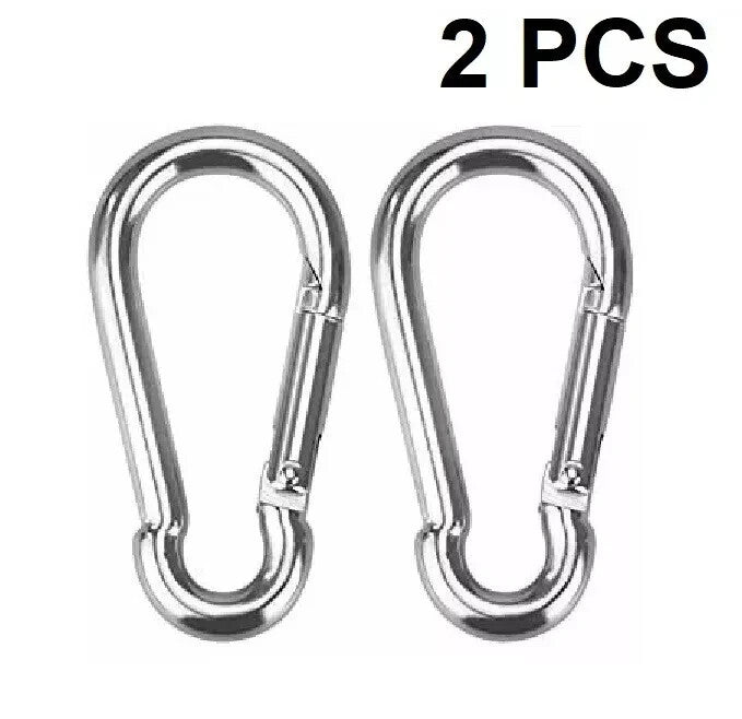 STAINLESS STEEL SNAP HOOK CARABINER D-RING FOR CAMPING CLIMBING BOAT SAIL 5 6 MM