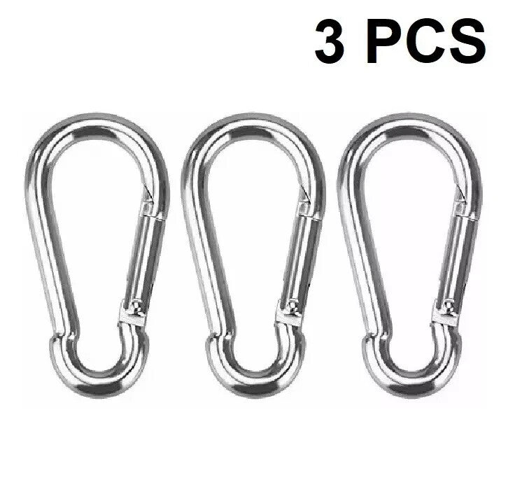 STAINLESS STEEL SNAP HOOK CARABINER D-RING FOR CAMPING CLIMBING BOAT SAIL 5 6 MM