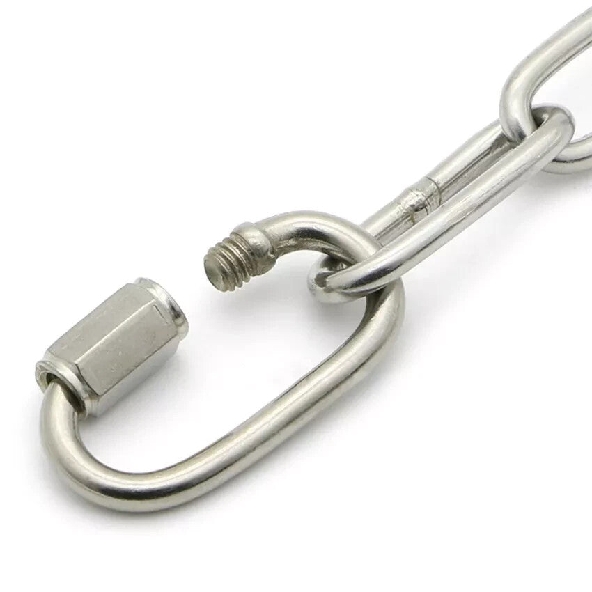 QUICK LINK ( SCREW LOCK ) CHAIN REPAIR STAINLESS STEEL CARABINERS 4 5 6 8 MM