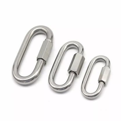 QUICK LINK ( SCREW LOCK ) CHAIN REPAIR STAINLESS STEEL CARABINERS 4 5 6 8 MM