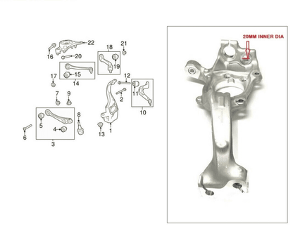 FOR AUDI A5 8TA HATCHBACK FRONT STEERING KNUCKLE HUB CARRIER L/H 2011-2015