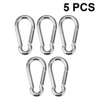 STAINLESS STEEL SNAP HOOK CARABINER D-RING FOR CAMPING CLIMBING BOAT SAIL 5 6 MM