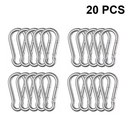 STAINLESS STEEL SNAP HOOK CARABINER D-RING FOR CAMPING CLIMBING BOAT SAIL 5 6 MM